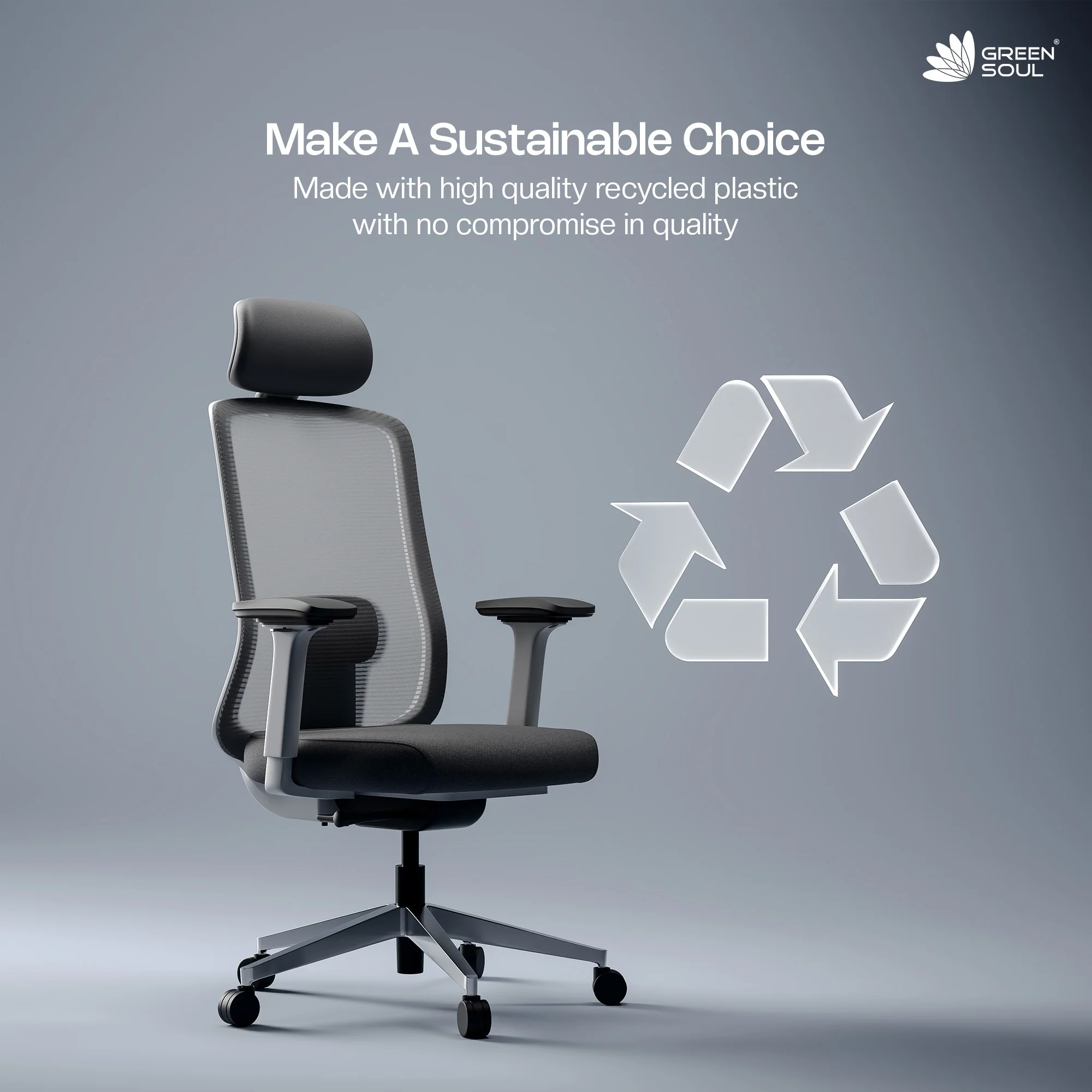 Green Soul Cosmos Pro Minimal Design Ergonomic Office Chair Intelli-Adapt 4D armrest - Image 14
