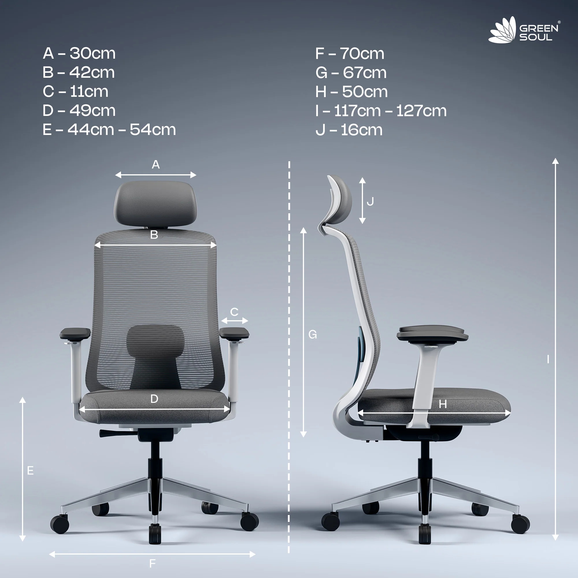 Green Soul Cosmos Pro Minimal Design Ergonomic Office Chair Intelli-Adapt 4D armrest - Image 21