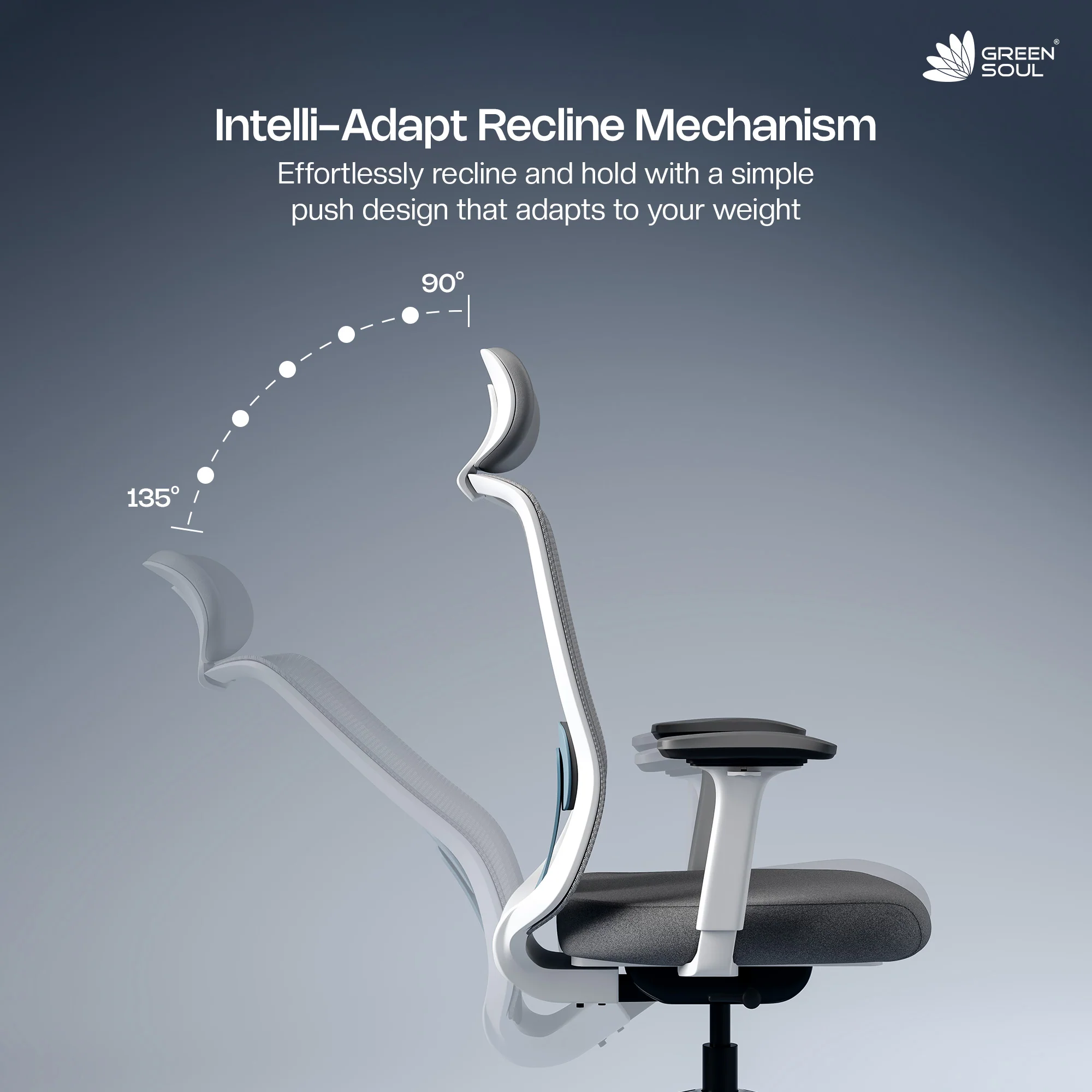 Green Soul Cosmos Pro Minimal Design Ergonomic Office Chair Intelli-Adapt 4D armrest - Image 25
